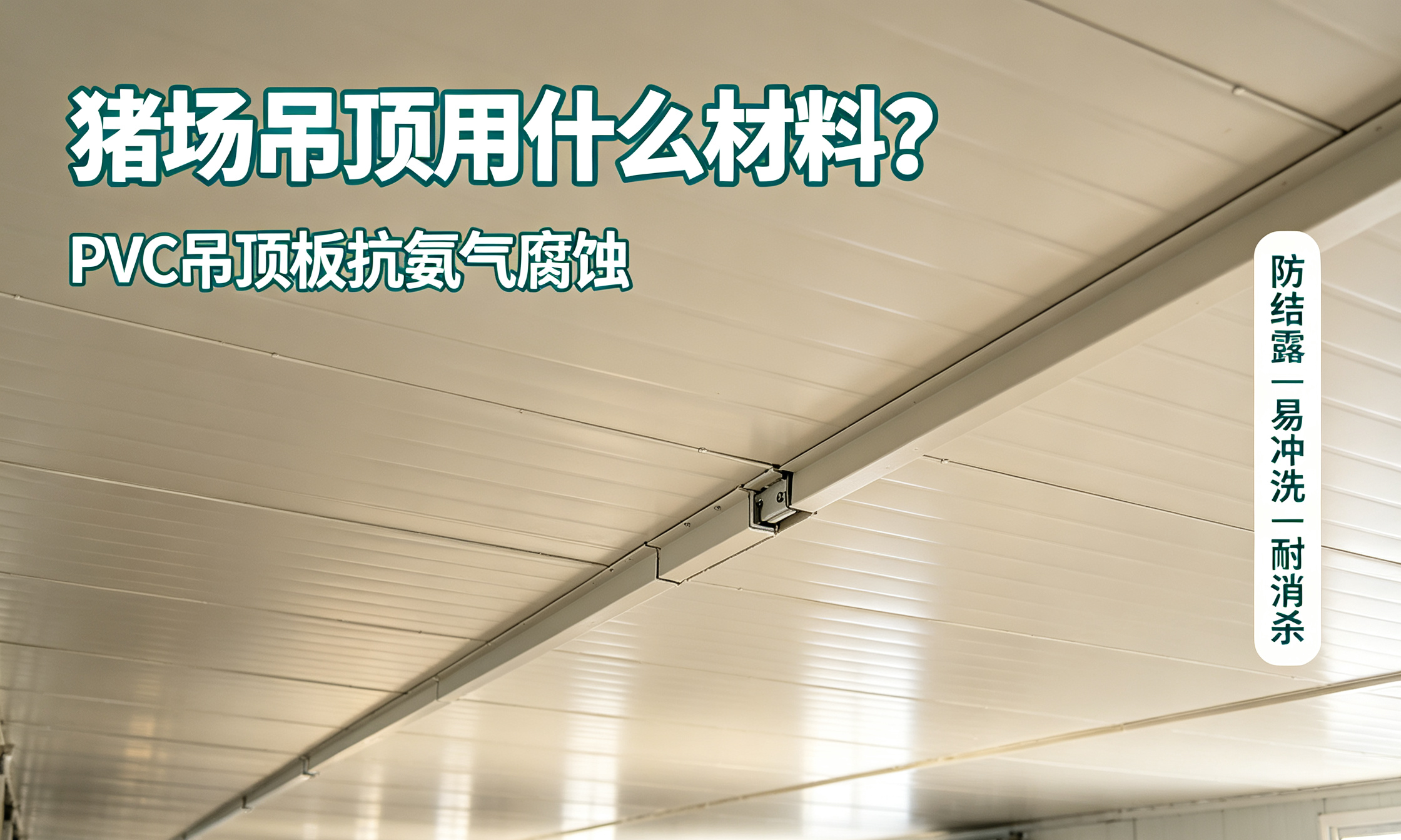 猪场吊顶用什么材料？PVC 吊顶板抗氨气腐蚀，解决猪舍吊顶发霉漏水难题