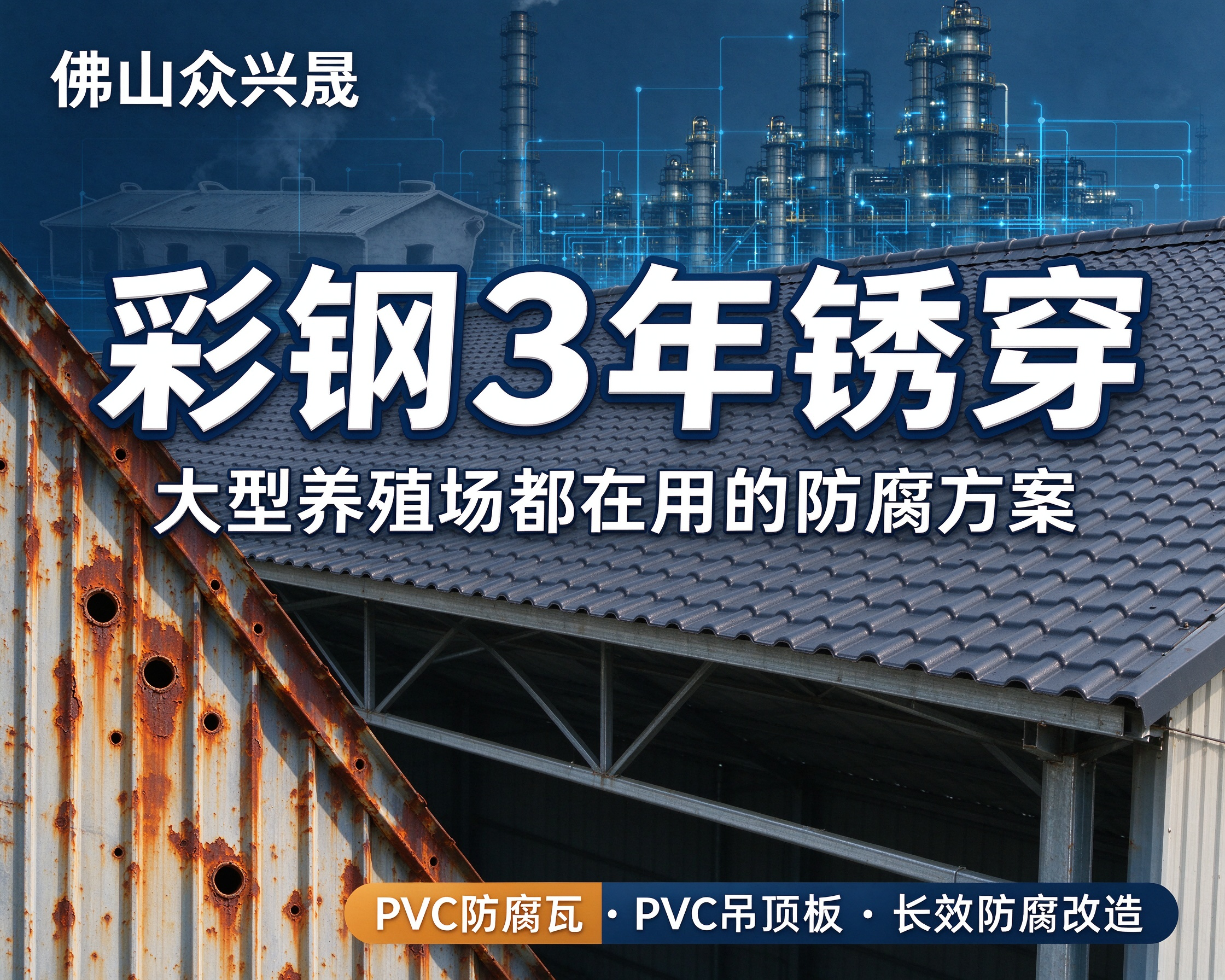 腐蚀厂房改造 PVC 瓦怎么选